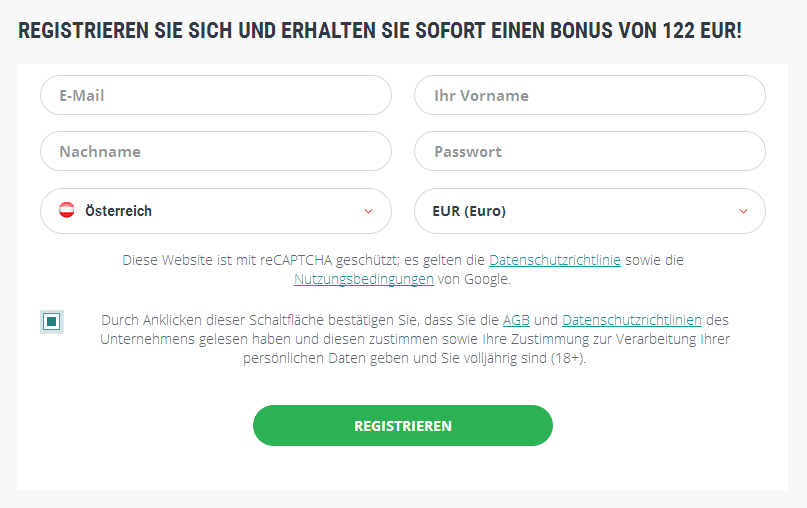 Anmeldeformular ?terreich