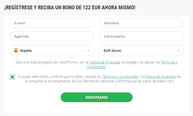 Formularios de inscripción Espa?
