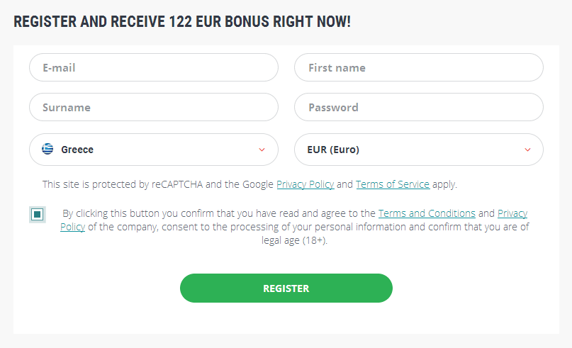 Signup Form Greece