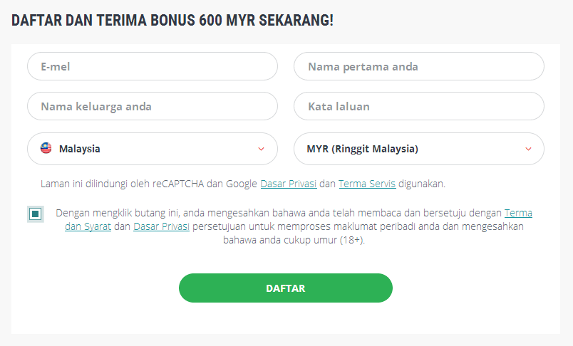 Borang pendaftaran Malaysia